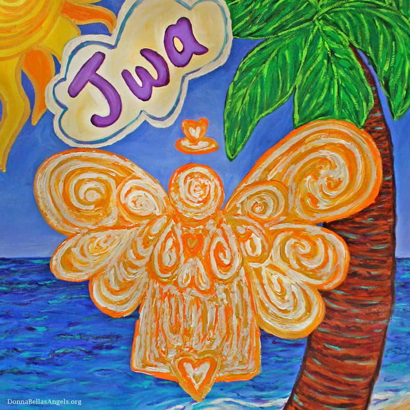 Creole Caribbean Beach Angel Art Painting