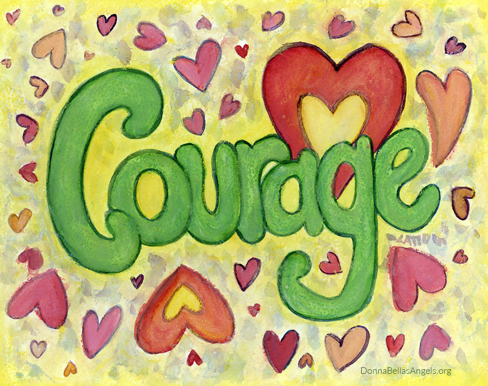 Courage Word Art Inspirational Painting