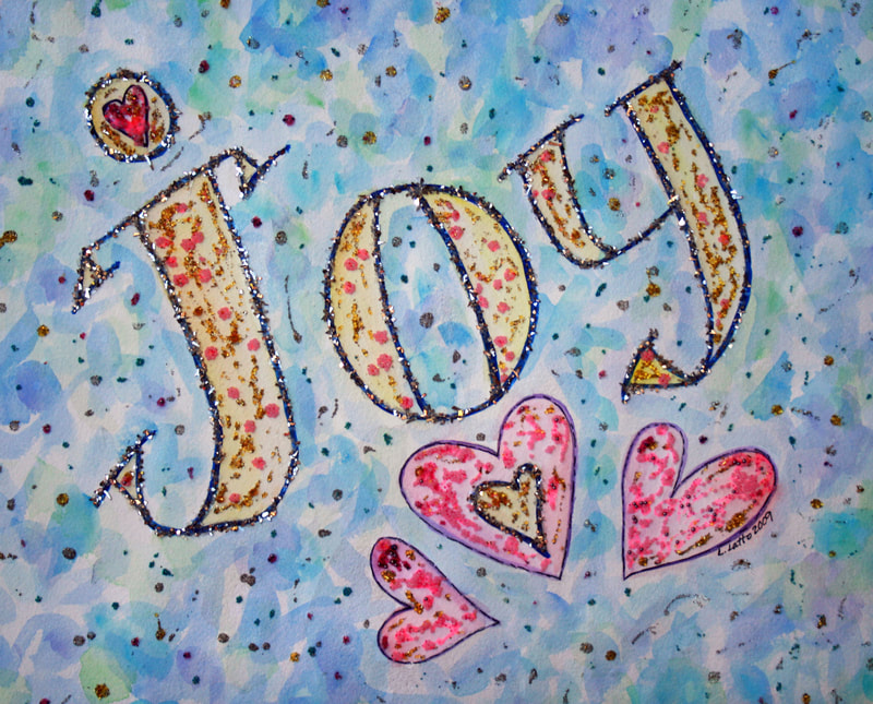 Joy Word Art Inspirational Painting