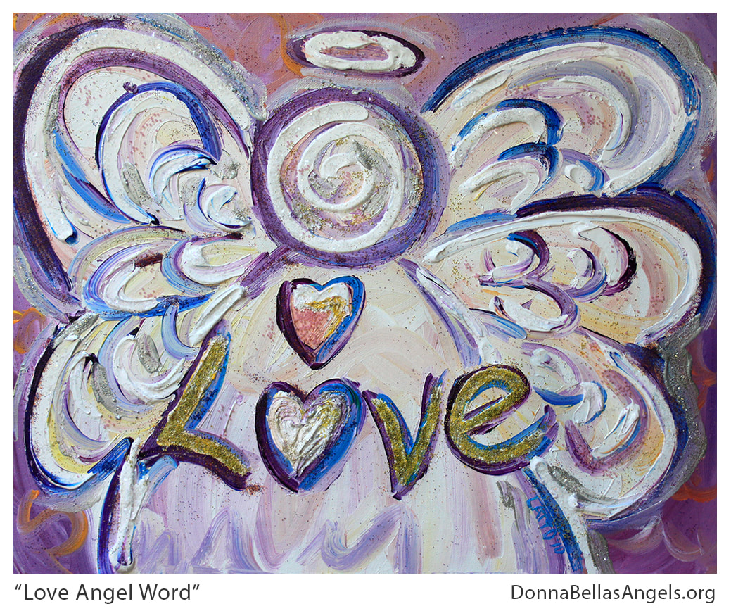 Love Guardian Angel Word Art Inspirational Painting Picture
