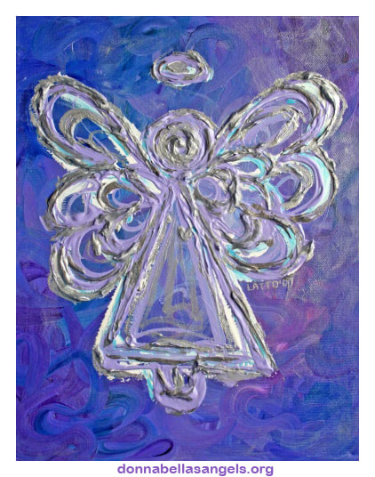 Purple Guardian Angel Art Painting