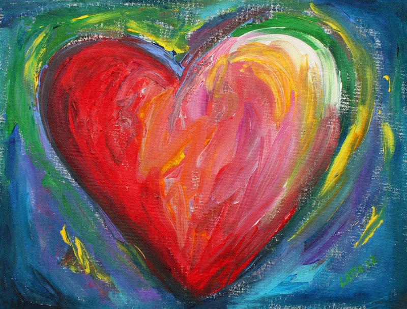 Colorful Heart Art Painting
