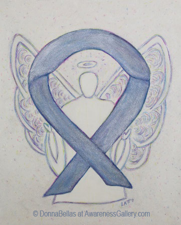 Silver Awareness Ribbon Angel Art support includes Bell's Palsy, Children with Physical or Learning Disabilities, Disability Rights, Dyslexia, Elderly Abuse, Encephalitis, Parkinson's Disease, Schizophrenia, Brain Disorders and Disabilities, and Stalking