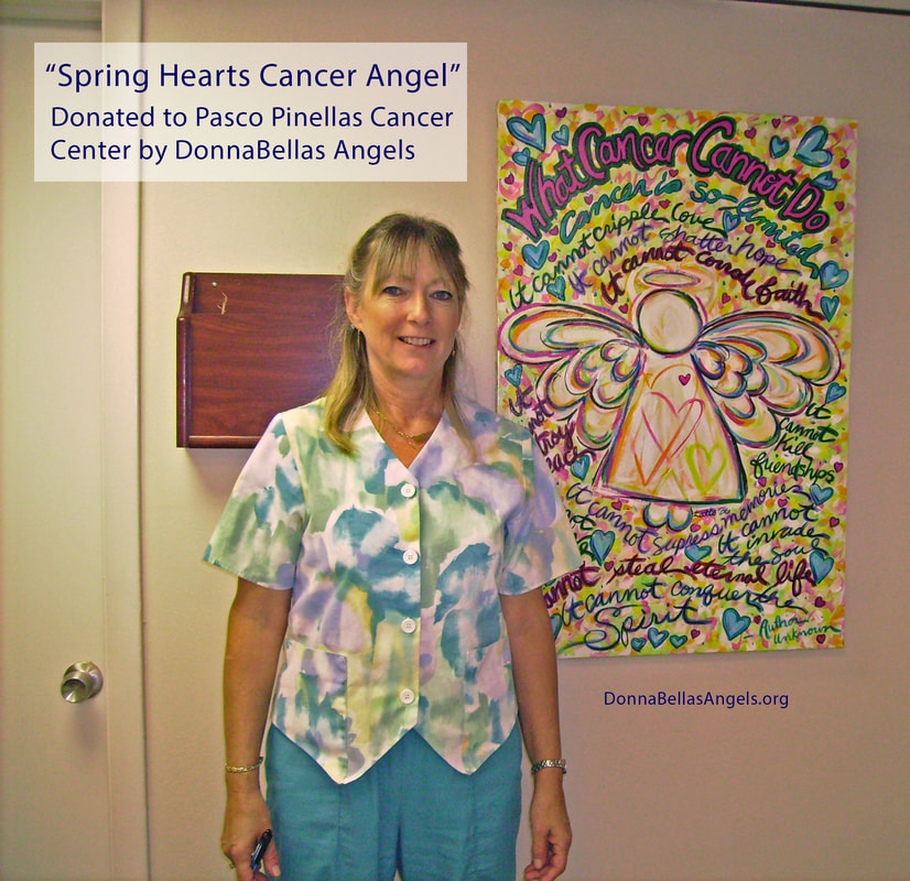 Spring Hearts Cancer Angel Art Donation by DonnaBellas Angels to the Pasco Pinellas Cancer Center 