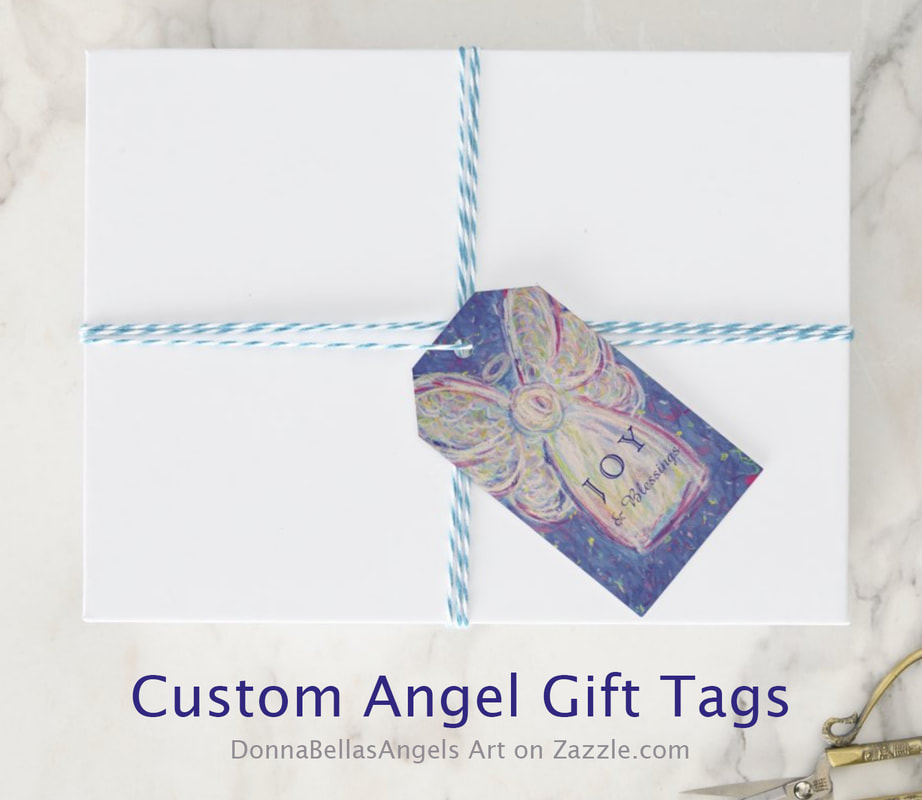 Custom Holiday White Angel Gift Tags