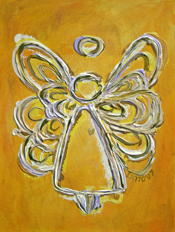 Yellow Guardian Angel Art Painting 